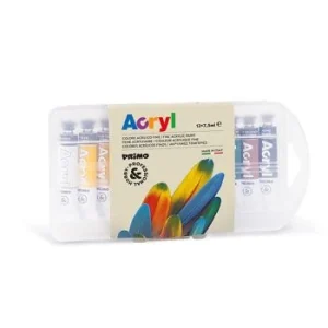 ACRYLIC EN TUBE 12 COULEURS x 7,5ml "PRIMO" REF: 407TA12PP