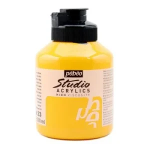 ACRYLIC STUDIO POT DE 500ml JAUNE CADIMINUM MOYEN "PEBEO" REF: 171023