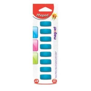 AIMANTS RECTANGULAIRE 27MM SOUS BLISTER 8PIECES BLEU "MAPED" REF: 051200S