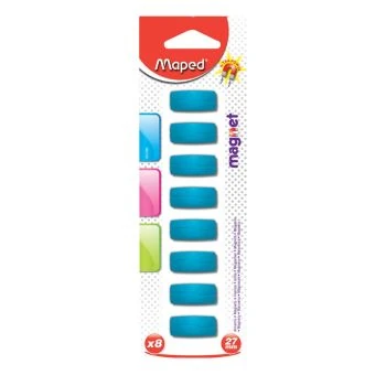 AIMANTS RECTANGULAIRE 27MM SOUS BLISTER 8PIECES BLEU "MAPED" REF: 051200S