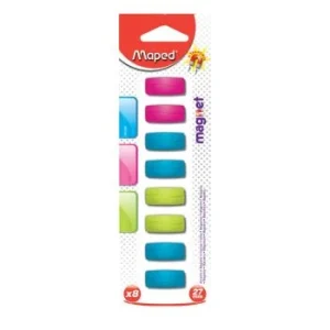 AIMANTS RECTANGULAIRE 27MM SOUS BLISTER 8PIECES MIX "MAPED" REF: 051200S