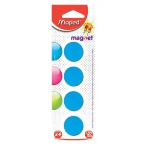 AIMANTS RONDS 27MM SOUS BLISTER 04PIECES BLEU "MAPED" REF: 052700