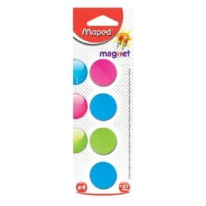 AIMANTS RONDS 27MM SOUS BLISTER 04PIECES MIX "MAPED" REF: 052700