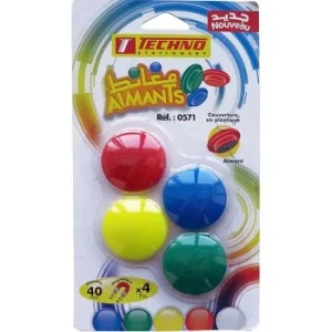 AIMANTS TABLEAU BLANC 40 MM S-B DE 04 PCS"TECHNO" REF: 0571