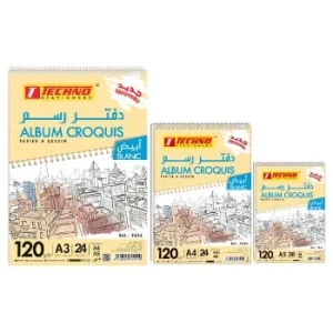 ALBUM CROQUIS FEUILLES 120g "TECHNO"