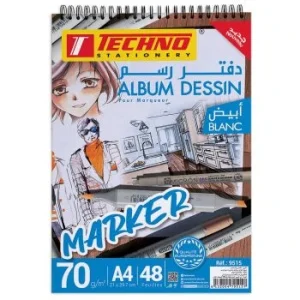 ALBUM MARKER 48 FEUILLES A4 21x29.7cm 70g "TECHNO" REF: 9515