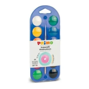 AQUARELLE 12 PASTILLES DE 25mm + PINCEAU "PRIMO" REF: 110A12B
