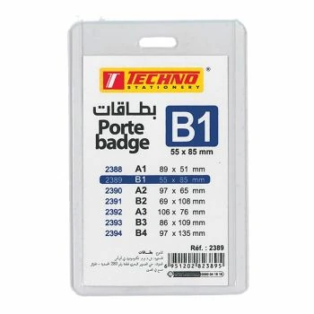 BADGE ADMINISTRATIF VERTICAL B1 55 x 85 MM "TECHNO" REF: 2389