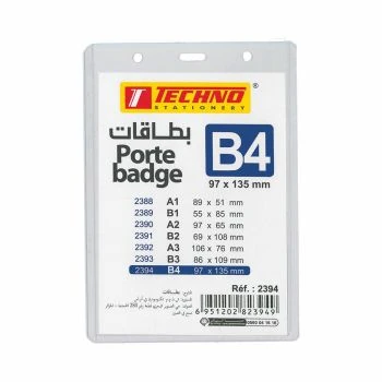 BADGE ADMINISTRATIF VERTICAL B4 97 X 135 MM "TECHNO" REF: 2394