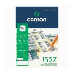 BLOC A DESSIN 1557 A GRAIN FIN ADOUCI DE 30F A4 180g "CANSON" REF: 5223 4127-414