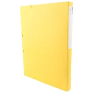 BOITE CLASSEMENT DOS 25MM CARTON 450G AVEC ELASTIQUE JAUNE "TECHNO" REF: 9366