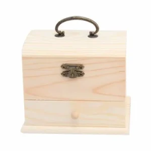 BOITE EN BOIS AVEC UN TIROIR 12,5 x 9,5 x 10 cm "TECHNO" REF: 6317