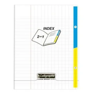 CAHIER 2 INDEX PIQUE CALLIGRAPHE EN PP 96P 17x22 CM 90G SEYES "CALLIGRAPHE" REF:18221C