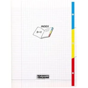 CAHIER 3 INDEX PIQUE CALLIGRAPHE EN PP 96P 24x32 CM 90G SEYES "CALLIGRAPHE" REF:18228C