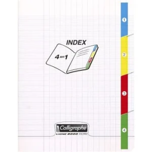 CAHIER 4 INDEX PIQUE CALLIGRAPHE EN PP 140P 17x22 CM 90G SEYES "CALLIGRAPHE" REF:18225C