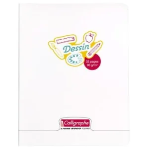CAHIER DE DESSIN CALLIGRAPHE EN PP 32P 17x22 CM 90G UNI "CALLIGRAPHE" REF:18151C