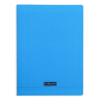 CAHIER PIQUE CALLIGRAPHE EN PP 192P 17x22 CM 90G SEYES BLEU "CALLIGRAPHE" REF:18342C