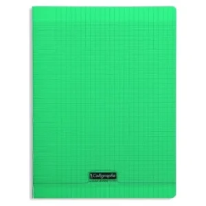 CAHIER PIQUE CALLIGRAPHE EN PP 192P 24x32 CM 90G SEYES VERT "CALLIGRAPHE" REF:18395C