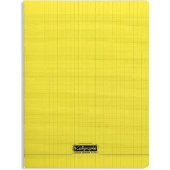CAHIER PIQUE CALLIGRAPHE EN PP 192P A4 90G SEYES JAUNE "CALLIGRAPHE" REF:18364C