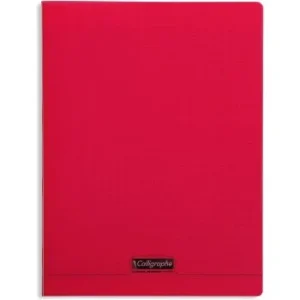 CAHIER PIQUE CALLIGRAPHE EN PP 192P A4 90G SEYES ROUGE "CALLIGRAPHE" REF:18363C