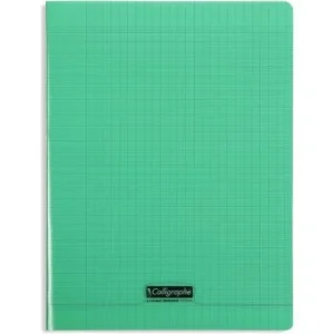 CAHIER PIQUE CALLIGRAPHE EN PP 192P A4 90G SEYES VERT "CALLIGRAPHE" REF:18365C