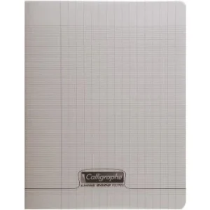CAHIER PIQUE CALLIGRAPHE EN PP 48P 17x22 CM 90G SEYES GRIS "CALLIGRAPHE" REF:18106C