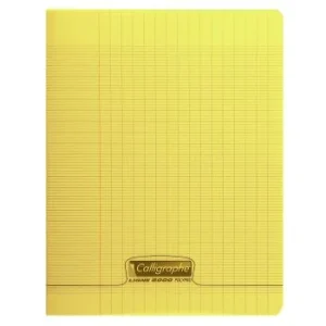 CAHIER PIQUE CALLIGRAPHE EN PP 48P 17x22 CM 90G SEYES JAUNE "CALLIGRAPHE" REF:18104C