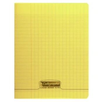 CAHIER PIQUE CALLIGRAPHE EN PP 48P 17x22 CM 90G SEYES JAUNE "CALLIGRAPHE" REF:18104C