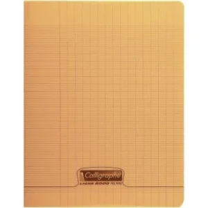 CAHIER PIQUE CALLIGRAPHE EN PP 48P 17x22 CM 90G SEYES ORANGE "CALLIGRAPHE" REF:18108C