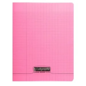 CAHIER PIQUE CALLIGRAPHE EN PP 48P 17x22 CM 90G SEYES ROSE "CALLIGRAPHE" REF:18101C