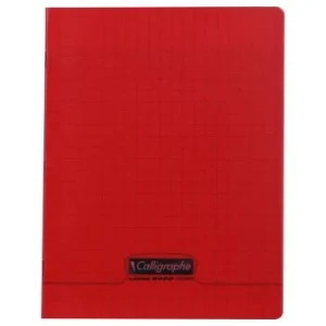 CAHIER PIQUE CALLIGRAPHE EN PP 48P 17x22 CM 90G SEYES ROUGE "CALLIGRAPHE" REF:18103C