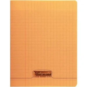 CAHIER PIQUE CALLIGRAPHE EN PP 48P 24x32 CM 90G SEYES ORANGE "CALLIGRAPHE" REF:18178C