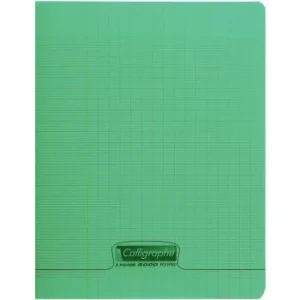 CAHIER PIQUE CALLIGRAPHE EN PP 48P A4 90G SEYES VERT "CALLIGRAPHE" REF:18025C