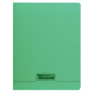 CAHIER PIQUE CALLIGRAPHE EN PP 96P 17x22 CM 90G SEYES VERT "CALLIGRAPHE" REF:18125C
