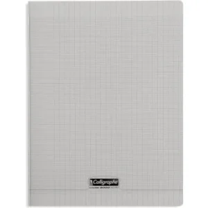 CAHIER PIQUE CALLIGRAPHE EN PP 96P 24x32 CM 90G SEYES GRIS "CALLIGRAPHE" REF:18196C