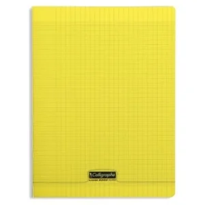 CAHIER PIQUE CALLIGRAPHE EN PP 96P 24x32 CM 90G SEYES JAUNE "CALLIGRAPHE" REF:18194C