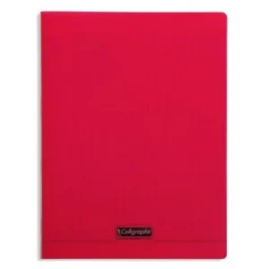 CAHIER PIQUE CALLIGRAPHE EN PP 96P 24x32 CM 90G SEYES ROUGE "CALLIGRAPHE" REF:18193C