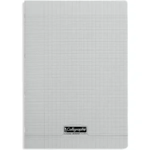 CAHIER PIQUE CALLIGRAPHE EN PP 96P A4 90G SEYES GRIS "CALLIGRAPHE" REF:18136C