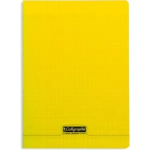 CAHIER PIQUE CALLIGRAPHE EN PP 96P A4 90G SEYES JAUNE "CALLIGRAPHE" REF:18134C