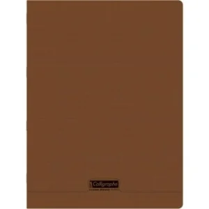 CAHIER PIQUE CALLIGRAPHE EN PP 96P A4 90G SEYES MARRON "CALLIGRAPHE" REF:18641C