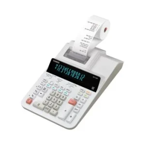 CALCULATRICE A RUBAN 12 CHIFFRES BLANCHE "CASIO" REF: DR-120R-WE-E-DC