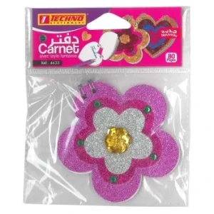 CARNET FANTISIE FORMAT FLEUR "TECHNO" REF: 4633