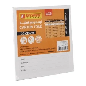 CARTON TOILE 280g EN COTON 20x20cm "TECHNO" REF: 4723