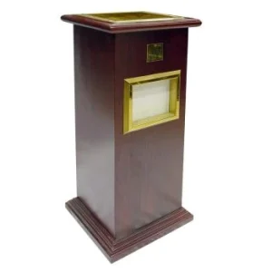 CENDRIER CORBEILLE LUXE EN BOIS MARRON TECHNO REF: 1441
