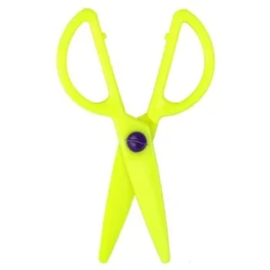 CISEAUX ECOLIER SYMETRIQUE EN PLASTIQUE JAUNE "TECHNO" REF: 9397