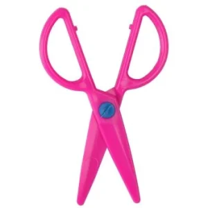 CISEAUX ECOLIER SYMETRIQUE EN PLASTIQUE ROSE"TECHNO" REF: 9397