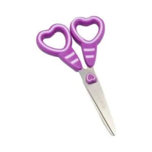 CISEAUX SCOLAIRE 13.5 cm LOVELY HEART ANNEAUX VIOLET "TECHNO" REF: 7063