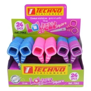 CISEAUX SCOLAIRE 13.5 cm LOVELY SQUARE "TECHNO" REF: 7062