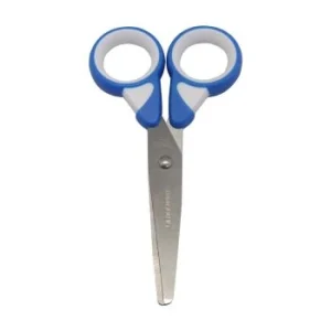 CISEAUX SCOLAIRE 13.5 cm STYLISH ANNEAUX BLEU "TECHNO" REF: 7066