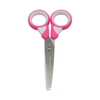CISEAUX SCOLAIRE 13.5 cm STYLISH ANNEAUX ROSE "TECHNO" REF: 7066